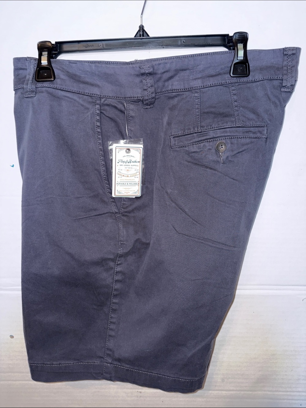 Flag & Anthem Men's Flat Front Cotton Shorts - Dark Navy